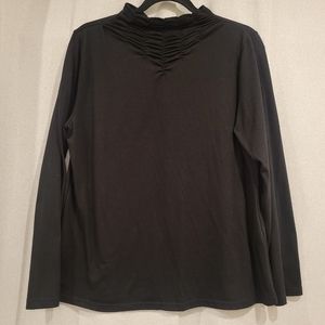 Soft Surroundings Marina Ruched Mock Neck Long Sleeve Top Size L